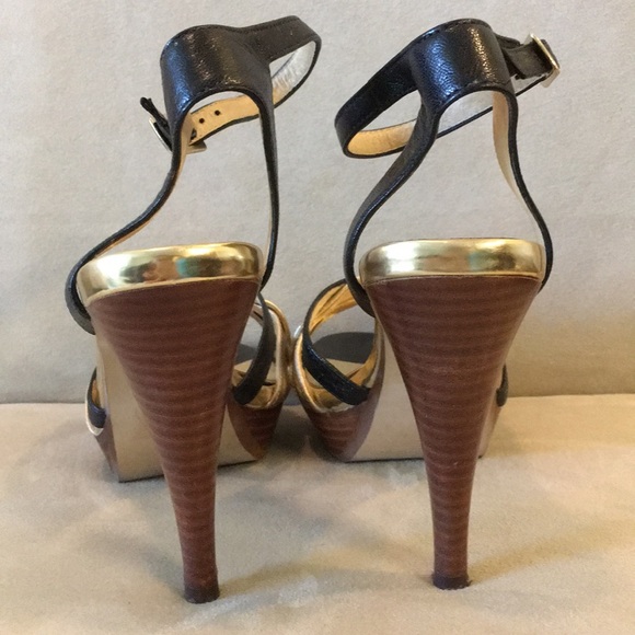 Michael Michael Kors Black & Gold Heels - Picture 3 of 6